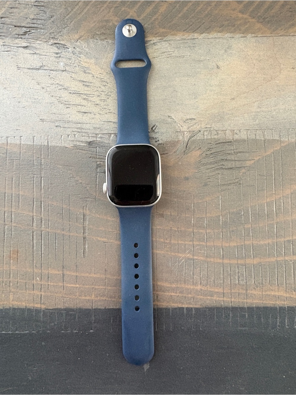 Apple Smartwatch with Navy Silicone Band
